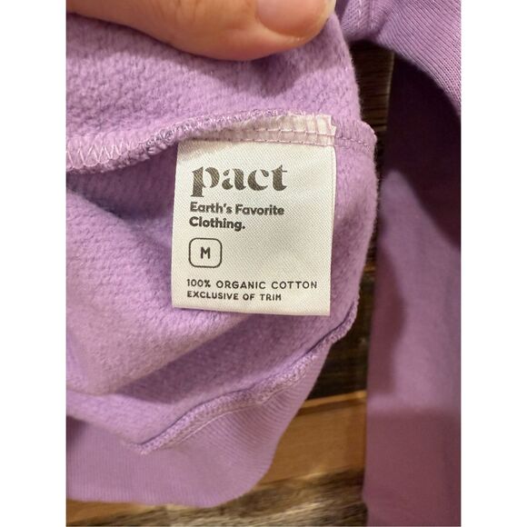 Pact NWT Organic Sweatshirt Women’s Purple Pullover Dreamer Crewneck Crop Sz M - Picture 4 of 7